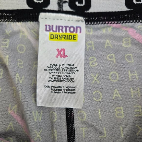 Burton Dryride mens size XL snowboard layered piece tights word search print - Picture 6 of 9